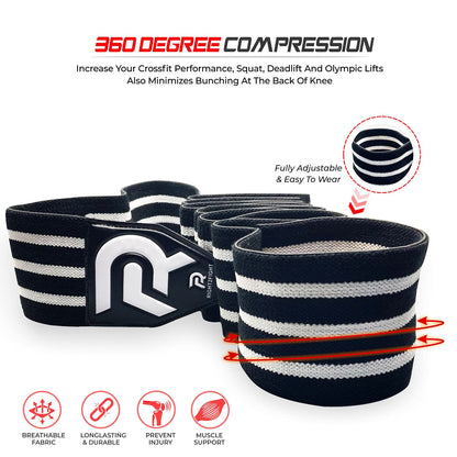 R2F Sports Weightlifting Pair Comfortable Knee Wraps