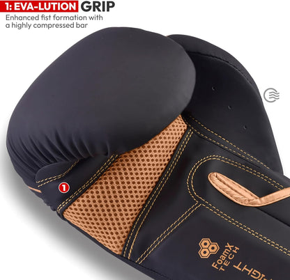 R2F Raven Noir Boxing Gloves Pro Sparring Vegan Leather MMA Kickboxing 10oz, 12oz, 14oz, 16oz