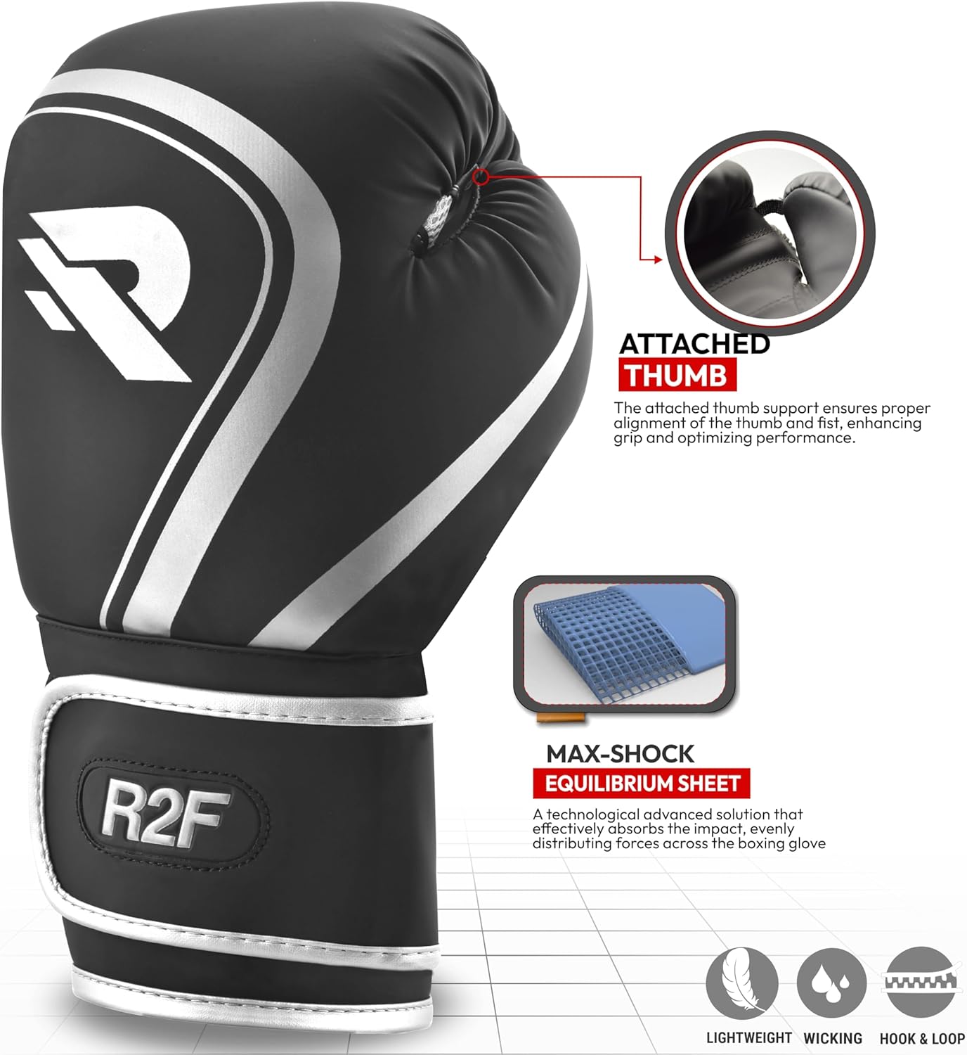 R2F Raven Noir Boxing Gloves Black Gold Vegan Leather Pro Sparring
