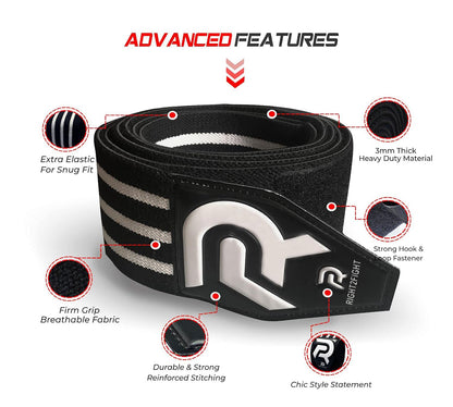 R2F Sports Weightlifting Pair Comfortable Knee Wraps