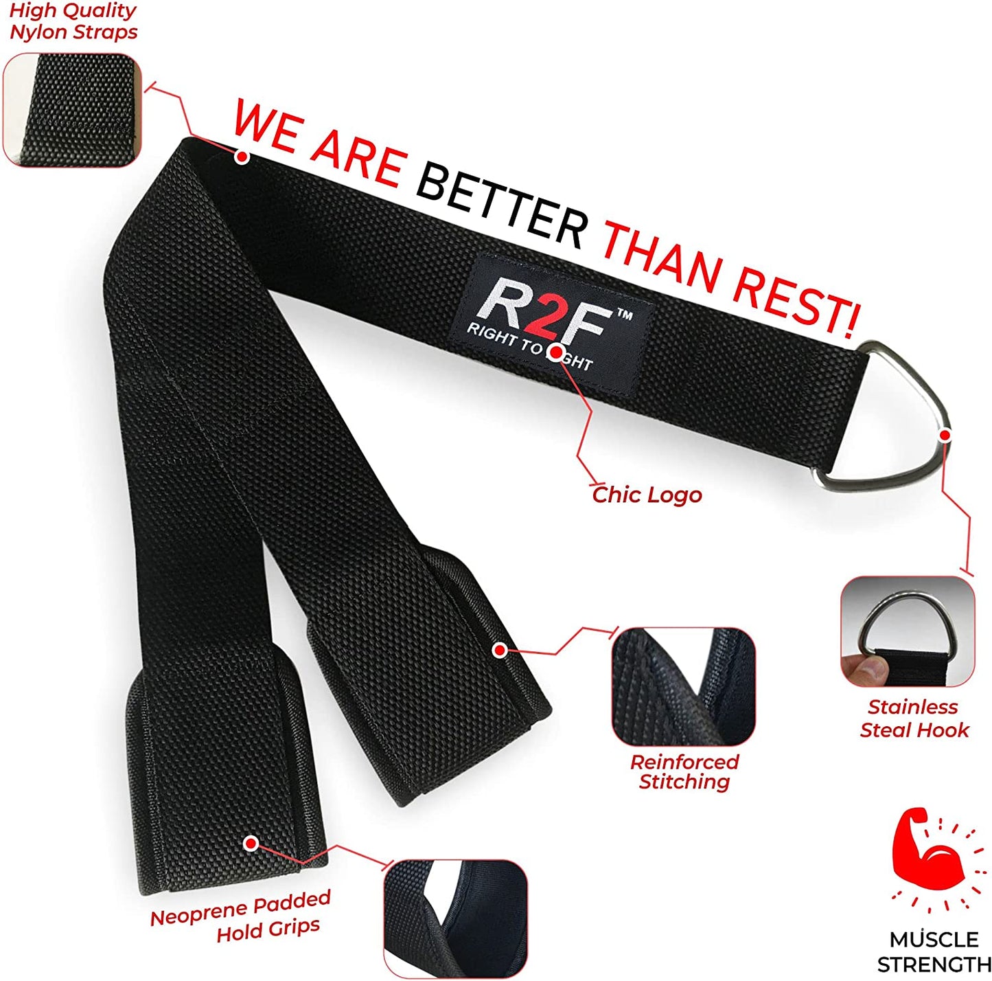 R2F Pull Down Rope Tricep Strap